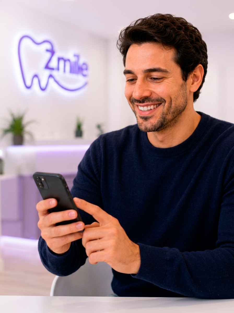 Paciente consultando en WhatsApp Zmile